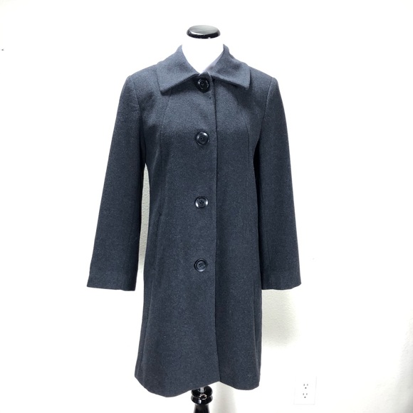 Nautica Gray Wool Blend 3/4 Coat - Picture 2 of 8